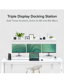 Plugable USB-C Triple Display Docking Station with Charging Support Power Delivery for Specific Windows USB Type-C and Thunderbo