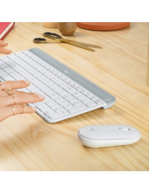Logitech Slim Wireless Keyboard and Mouse Combo MK470 - USB Wireless RF - USB Wireless RF - Optical - 1000 dpi - 3 Button - Scro