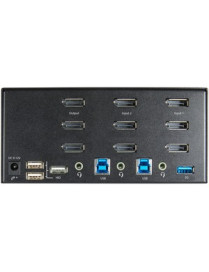 StarTech.com 2 Port Triple Monitor DisplayPort KVM Switch 4K 60Hz UHD HDR, DP 1.2 KVM Switch, 2-Pt USB 3.0 Hub, 4x USB HID, Audi