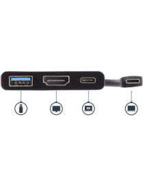 StarTech.com USB C Multiport Adapter with HDMI 4K & 1x USB 3.0 - PD - Mac & Windows - USB Type C All in One Video Adapter - Expa