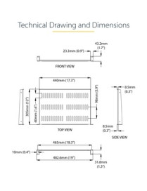 StarTech.com 1U Vented Server Rack Cabinet Shelf - Fixed 12" Deep Cantilever Rackmount Tray for 19" Data/AV/Network Enclosure w/