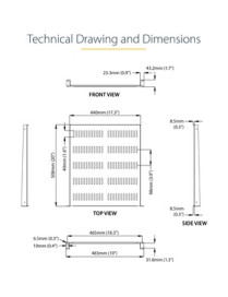 StarTech.com 1U Vented Server Rack Cabinet Shelf - Fixed 20" Deep Cantilever Rackmount Tray for 19" Data/AV/Network Enclosure w/