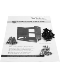 StarTech.com 8U Wallmount Server Rack with Built-in Shelf - Solid Steel - Adjustable Depth 12in to 18in - Mount your server, net