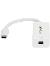 StarTech.com USB-C to Mini DisplayPort Adapter - 4K 60Hz - White - USB Type-C to Mini DP Adapter - Thunderbolt 3 Compatible - US
