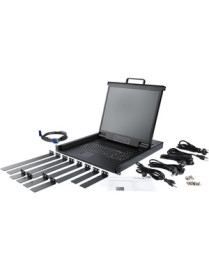 StarTech.com Rackmount KVM Console - 1U 19" LCD Monitor Single Port VGA KVM Server Rack Drawer includes Cables & Hardware - USB 