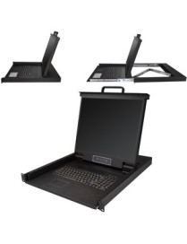 StarTech.com Rackmount KVM Console - 1U 19" LCD Monitor Single Port VGA KVM Server Rack Drawer includes Cables & Hardware - USB 