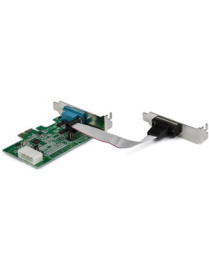 StarTech.com 2-port PCI Express RS232 Serial Adapter Card - PCIe Serial DB9 Controller Card 16950 UART - Low Profile - Windows a