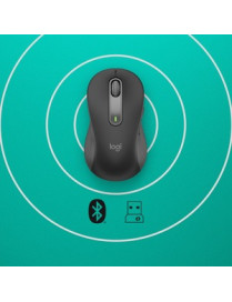 Logitech Signature M650 L LEFT Mouse - Optical - Wireless - Bluetooth/Radio Frequency - Graphite - USB - 2000 dpi - Scroll Wheel