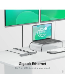 Plugable USB-C 11-IN-1 Hub With Ethernet - for Desktop PC/Notebook/Monitor - Memory Card Reader - SD, microSD - 100 W - USB 3.0 