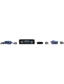 Tripp Lite 2-Port USB/VGA Cable KVM Switch with Cables and USB Peripheral Sharing - 2 Computer(s) - 1 Local User(s) - 0 Remote U