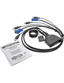 Tripp Lite 2-Port USB/VGA Cable KVM Switch with Cables and USB Peripheral Sharing - 2 Computer(s) - 1 Local User(s) - 0 Remote U