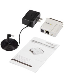 StarTech.com 1 Port 10/100 Mbps Ethernet Parallel Network Print Server - Convert a standard parallel printer into a shared netwo