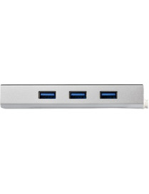 StarTech.com 3 Port Portable USB 3.0 Hub plus Gigabit Ethernet - Built-In Cable - Aluminum USB Hub with GbE Adapter - Add three 