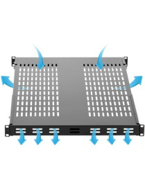 StarTech.com 1U Adjustable Mounting Depth Vented Rack Mount Shelf - Heavy Duty Fixed Rack Shelf - 250lbs / 113kg - Add a high ca