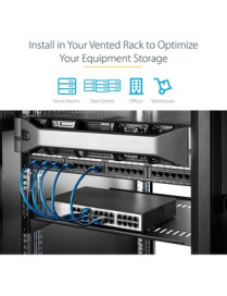 StarTech.com 1U Vented Server Rack Cabinet Shelf - Fixed 7in Deep Cantilever Rackmount Tray for 19" Data/AV/Network Enclosure w/