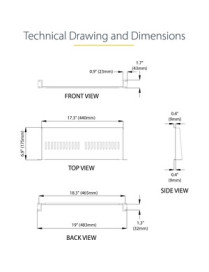 StarTech.com 1U Vented Server Rack Cabinet Shelf - Fixed 7in Deep Cantilever Rackmount Tray for 19" Data/AV/Network Enclosure w/