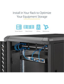 StarTech.com 1U Server Rack Cabinet Shelf - Fixed 10" Deep Cantilever Rackmount Tray for 19" Data/AV/Network Enclosure w/cage nu