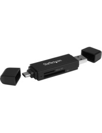 Startech Star Tech.com USB 3.0 Memory Card Reader for SD and microSD Cards - USB-C and USB-A - Portable USB SD and microSD Card 