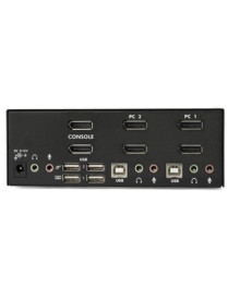 StarTech.com 2 Port DisplayPort Dual-Monitor KVM Switch - DisplayPort KVM - 4K 60 Hz - Access two dual-monitor computers and two