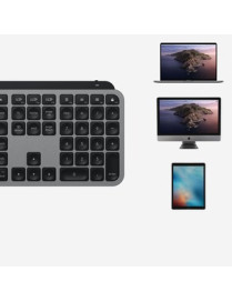 Logitech MX Keys Advanced Wireless Illuminated Keyboard for Mac, Tactile Responsive Typing, Backlighting, Bluetooth, USB-C, Appl
