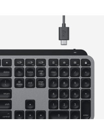 Logitech MX Keys Advanced Wireless Illuminated Keyboard for Mac, Tactile Responsive Typing, Backlighting, Bluetooth, USB-C, Appl