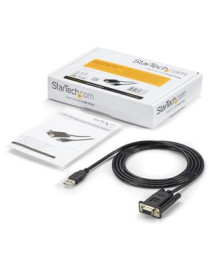 StarTech.com USB to Serial Adapter - Null Modem - FTDI USB UART Chip - DB9 (9-pin) - USB to RS232 Adapter - Add a Null Modem RS2