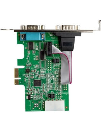 StarTech.com 2-port PCI Express RS232 Serial Adapter Card - PCIe to Dual Serial DB9 RS-232 Controller - 16950 UART - Windows and