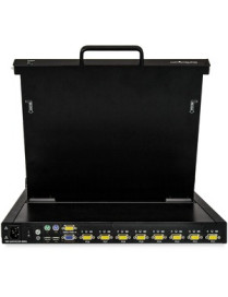 StarTech.com 8 Port Rackmount KVM Console w/ Cables - Integrated KVM Switch w/ 17" LCD - 1U LCD KVM Drawer 50000 MTBF - USB + VG