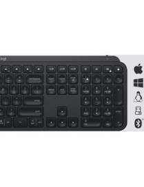 Logitech MX Keys Advanced Wireless Illuminated Keyboard, Tactile Responsive Typing, Backlighting, Bluetooth, USB-C, Apple macOS,