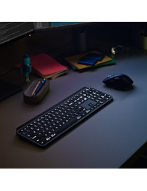 Logitech MX Keys Advanced Wireless Illuminated Keyboard, Tactile Responsive Typing, Backlighting, Bluetooth, USB-C, Apple macOS,