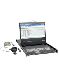 Tripp Lite 1U Rack-Mount Console with 19" LCD, DVI or VGA - 1 Computer(s) - 19" LCD - 1366 x 768 - 1 x USB - 1 x DVI - Keyboard 