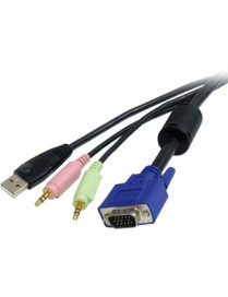 StarTech.com 6 ft 4-in-1 USB VGA KVM Switch Cable with Audio - Connect high resolution VGA video, USB, audio and microphone all 