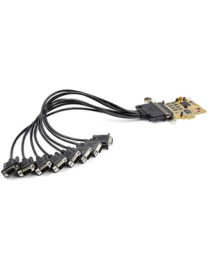 StarTech.com 8-Port PCI Express RS232 Serial Adapter Card - PCIe to Serial DB9 RS232 Controller Card - 16C1050 UART - 15kV ESD -