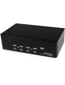 StarTech.com 4 Port Dual DVI USB KVM Switch w/ Audio & USB Hub - Share a keyboard, mouse and dual DVI displays/monitors between 