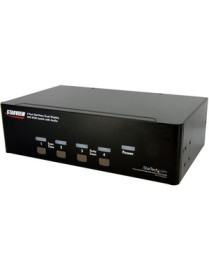StarTech.com 4 Port Dual DVI USB KVM Switch w/ Audio & USB Hub - Share a keyboard, mouse and dual DVI displays/monitors between 