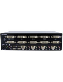 StarTech.com 4 Port Dual DVI USB KVM Switch w/ Audio & USB Hub - Share a keyboard, mouse and dual DVI displays/monitors between 