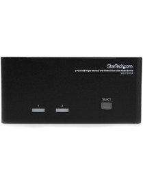 StarTech.com 2 Port Triple Monitor DVI USB KVM Switch with Audio & USB 2.0 Hub - Switch between two triple head computers, while