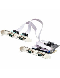 StarTech.com 4-Port Serial PCIe Card, Quad-Port RS232/RS422/RS485 Card, 16C1050 UART, ESD Protection, Windows/Linux, TAA-Complia