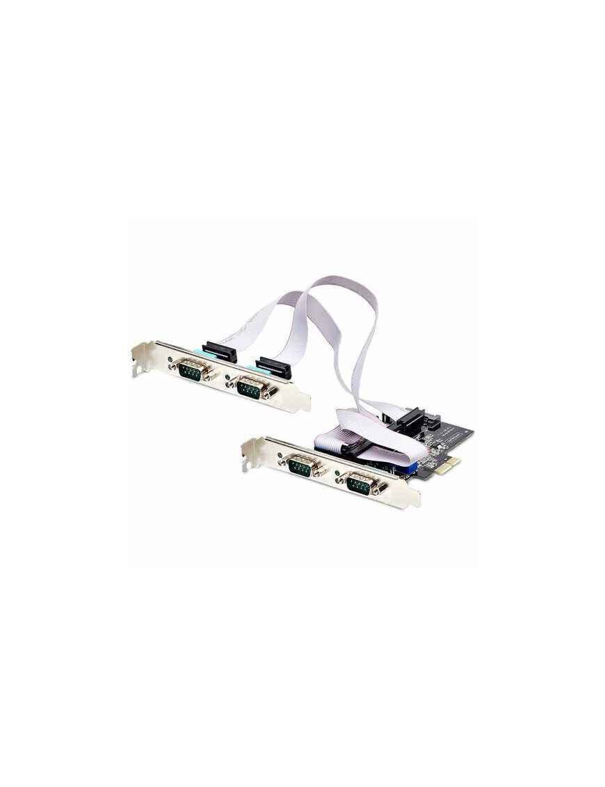 StarTech.com 4-Port Serial PCIe Card, Quad-Port RS232/RS422/RS485 Card, 16C1050 UART, ESD Protection, Windows/Linux, TAA-Complia